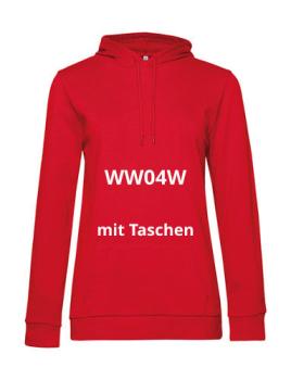 Preview: Damen Hoodies von B&C-WW04W mit Taschen und Ihr Druckmotiv in Rot Preview: Damen Hoodies von B&C-WW04W mit Taschen und Ihr Druckmotiv in Rot