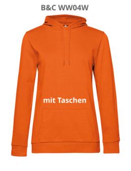 Preview: #Hoodie Damen in Orange von B&C mit Ihr Druckmotiv Preview: #Hoodie Damen in Orange von B&C mit Ihr Druckmotiv