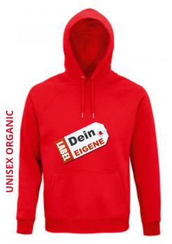 Preview: Damen Hoodie in Rot #Organic Unisex dein Label Preview: Damen Hoodie in Rot #Organic Unisex dein Label