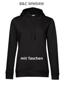 Damen Hoodie in Schwarz mit Ihr Motivdruck