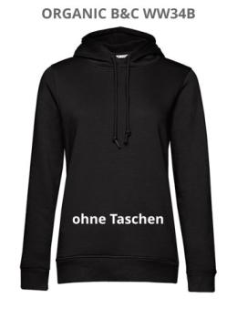 Damen Organic-Hoodie B&C in Schwarz