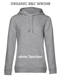 Damen Hoodie in Grau mit Ihr Motivdruck