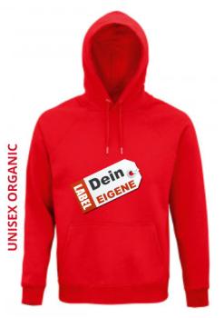 Unisex-Hoodies mit dein Label Druckmotiv in Rot