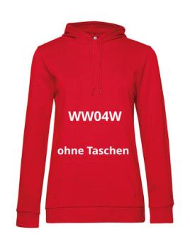 Damen Hoodie in Rot #Organic ohne Taschen mit Druckmotiv